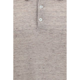 Brunello Cucinelli Beige Linen Polo Shirt