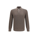 Brunello Cucinelli Brown Cotton Polo Shirt