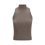 Brunello Cucinelli Brown Cashmere Sleeveles Sweater