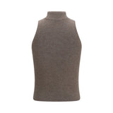Brunello Cucinelli Brown Cashmere Sleeveles Sweater