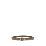 Brunello Cucinelli Beige Calf Leather Bos Taurus Thin Belt