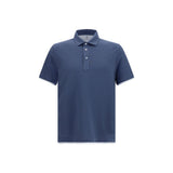 Brunello Cucinelli Blue Cotton Polo Shirt