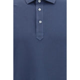 Brunello Cucinelli Blue Cotton Polo Shirt
