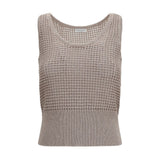 Brunello Cucinelli Beige Cotton Tank Tops