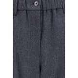 Brunello Cucinelli Gray Wool Oves Aries Casual Pants