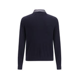 Brunello Cucinelli Blue Calf Leather Bos Taurus Leather Jacket