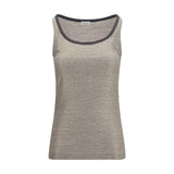 Brunello Cucinelli Beige Linen Tank Tops