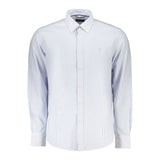 North Sails Azzurro Cotton Men Shirt with Long Sleeves and Button-Down Collar