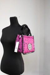 Marc Jacobs X Peanuts Mini Fuchsia Fedora Puffy Nylon Tote Convertible Handbag