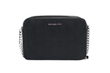 Michael Kors Jet Set Large East West Black Saffiano Leather Crossbody Handbag