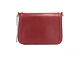 Marc Jacobs Medium Metal Signet Syrah Smooth Leather Flap Crossbody Purse Bag