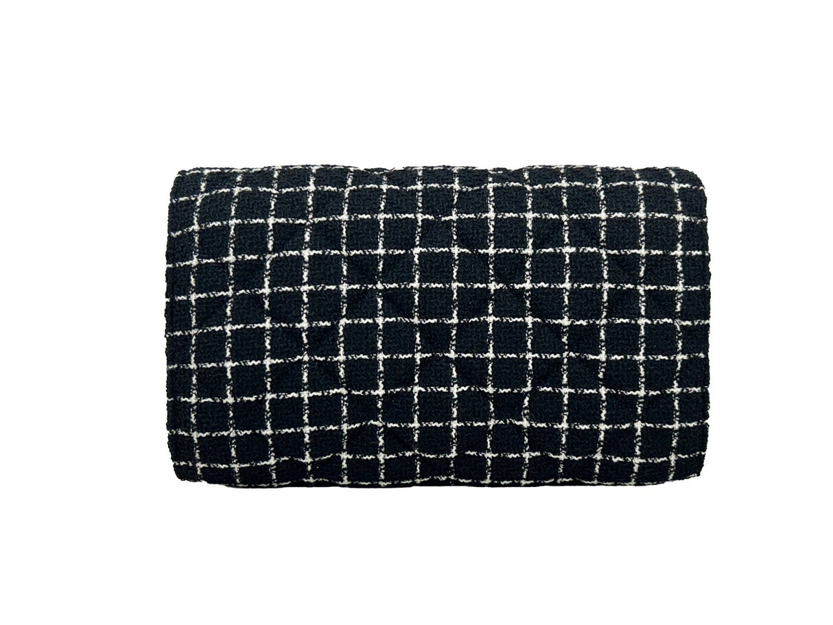 Versace Wallet On A Chain Fabric Black Crossbody Bag