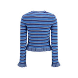 Ganni Blue Cotton Cardigan