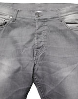 GF Ferre Gray Washed Mid Waist Straight Men Denim Trouser Jeans
