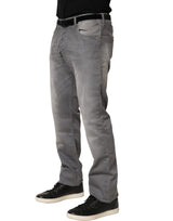 GF Ferre Gray Washed Mid Waist Straight Men Denim Trouser Jeans