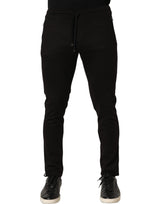 Dolce & Gabbana Black Wool Jogger Men Sweatpants Trouser Pants