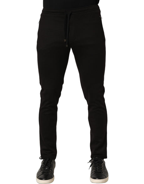 Dolce & Gabbana Black Wool Jogger Men Sweatpants Trouser Pants