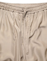 Dolce & Gabbana Brown Ruched Cargo Parachute Men Jogger Pants