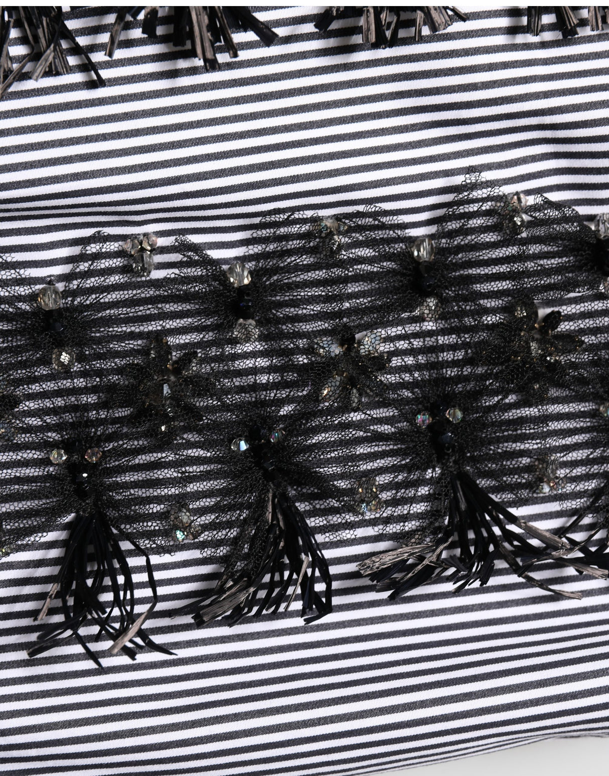 Dolce & Gabbana BlackGray Pinstripe Embellished Trouser Pants