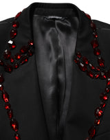 Dolce & Gabbana Black Crystal Embellished 2 Piece Suit