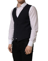 Dolce & Gabbana Black Wool Single Breasted Waistcoat Vest