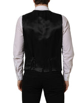 Dolce & Gabbana Black Wool Single Breasted Waistcoat Vest