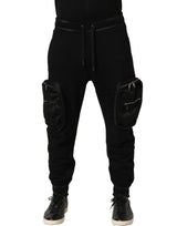 Dolce & Gabbana Black Mid Waist Cargo Jogger Sweatpants Pants