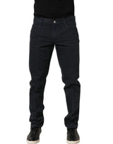 Dolce & Gabbana Black Cotton Mid Waist Skinny Men Denim Jeans