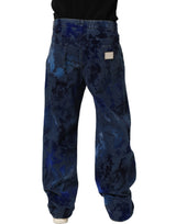 Dolce & Gabbana Blue Tie Dye Cotton Men Straight Denim Jeans