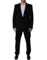 Dolce & Gabbana Black Crystal Embellished 2 Piece Suit