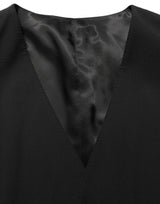Dolce & Gabbana Black Wool Slim Fit Formal 3 Piece Men Suit