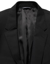 Dolce & Gabbana Black Wool Slim Fit Formal 2 Piece Men Suit