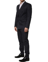 Dolce & Gabbana Blue Cotton Slim Fit Formal 2 Piece Men Suit