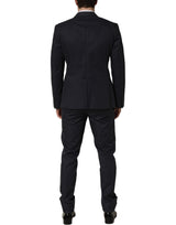 Dolce & Gabbana Blue Cotton Slim Fit Formal 2 Piece Men Suit