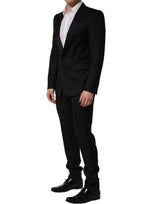Dolce & Gabbana Black Wool Slim Fit Formal 2 Piece Men Suit