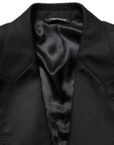 Dolce & Gabbana Black Wool Slim Fit Formal 2 Piece Men Suit
