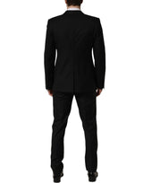 Dolce & Gabbana Black Wool Slim Fit Formal 2 Piece Men Suit