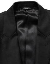 Dolce & Gabbana Black Wool Slim Fit Formal 2 Piece Men Suit