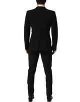 Dolce & Gabbana Black Wool Slim Fit Formal 2 Piece Men Suit