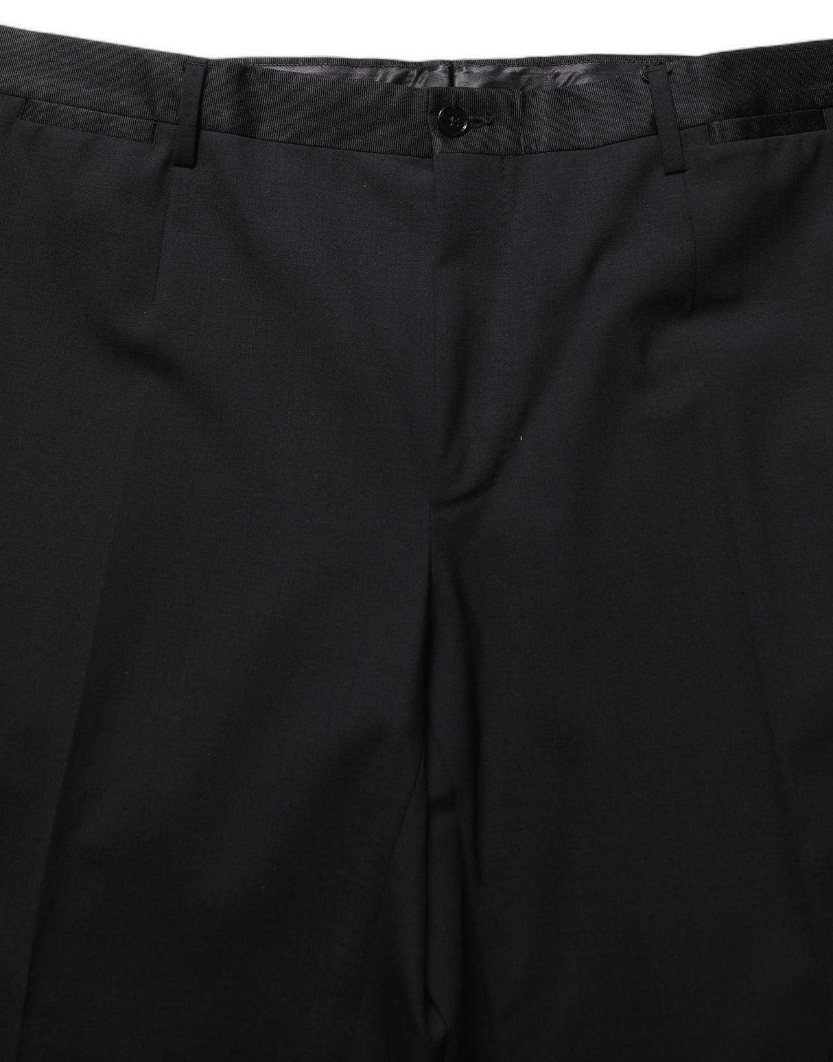 Dolce & Gabbana Black Wool Tapered Leg Dress Trouser Pants