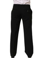 Dolce & Gabbana Black Wool Straight Men Dress Trouser Pants