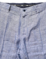Dolce & Gabbana Light Blue Linen Straight Dress Trouser Pants