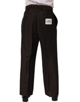 Dolce & Gabbana Brown Linen Straight Men Dress Trouser Pants