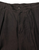 Dolce & Gabbana Brown Linen Straight Men Dress Trouser Pants