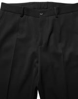 Dolce & Gabbana Black Wool Tapered Men Dress Trouser Pants