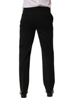 Dolce & Gabbana Black Wool Tapered Men Dress Trouser Pants