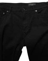 Dolce & Gabbana Black Cotton Stretch Skinny Men Denim Jeans