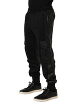 Dolce & Gabbana Black Mid Waist Cargo Jogger Sweatpants Pants