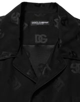 Dolce & Gabbana Black Logo Monogram Short Sleeves Men Shirt