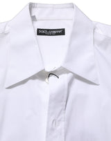 Dolce & Gabbana White Cotton Sleeveless Formal Dress Shirt